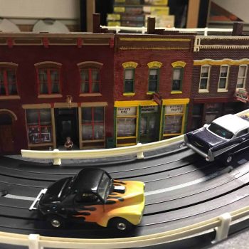 Model Car Slot Track with two cars